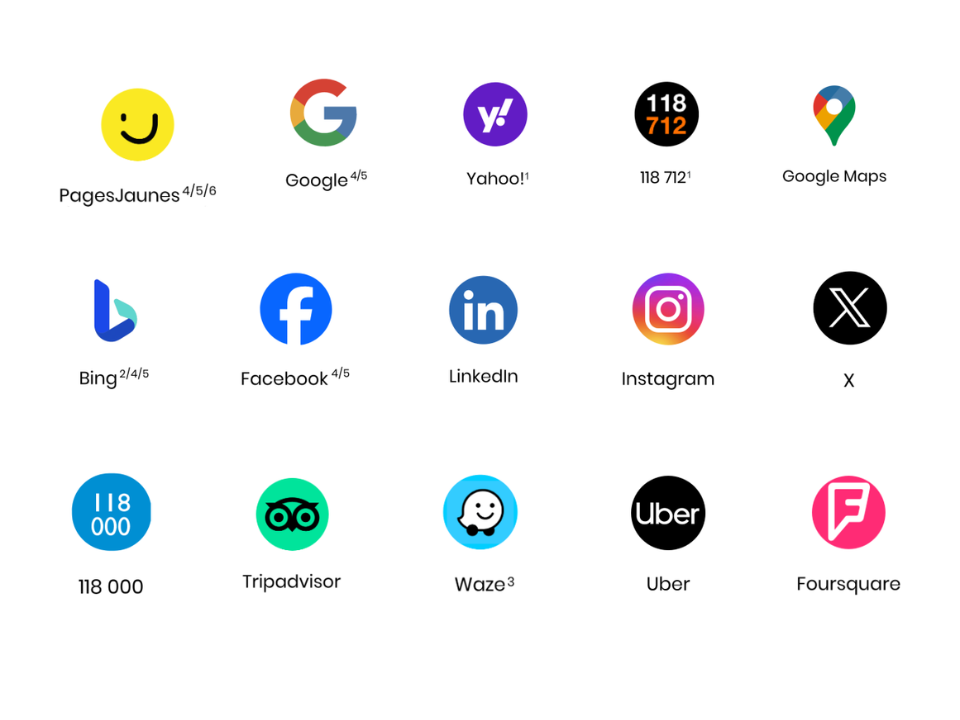 Un tas d'icônes de médias sociaux sur fond blanc.