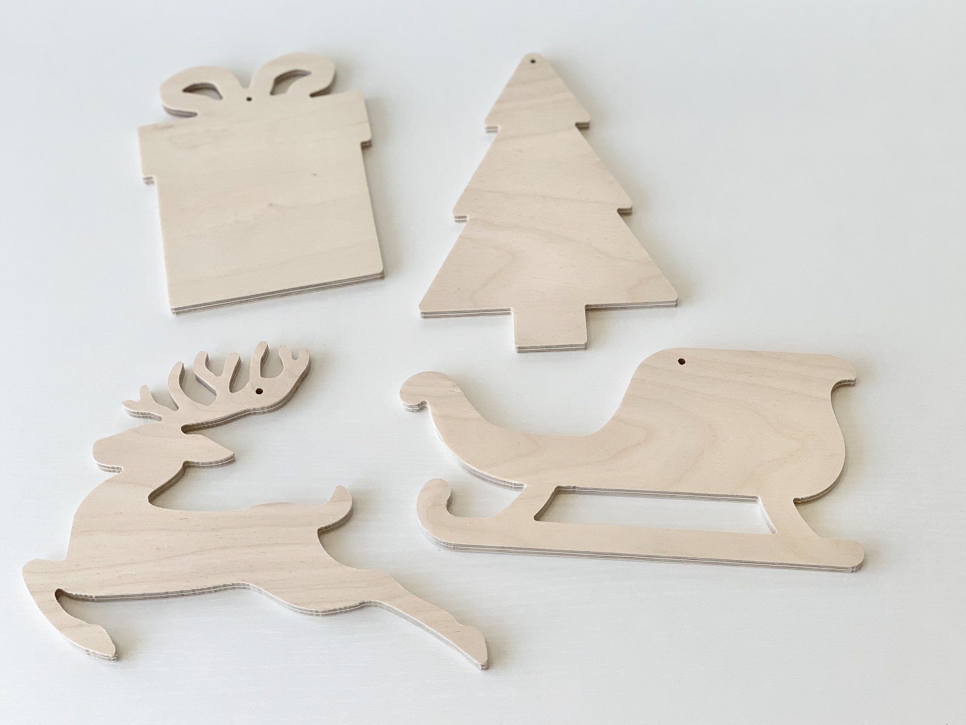 birch plywood Christmas decorations