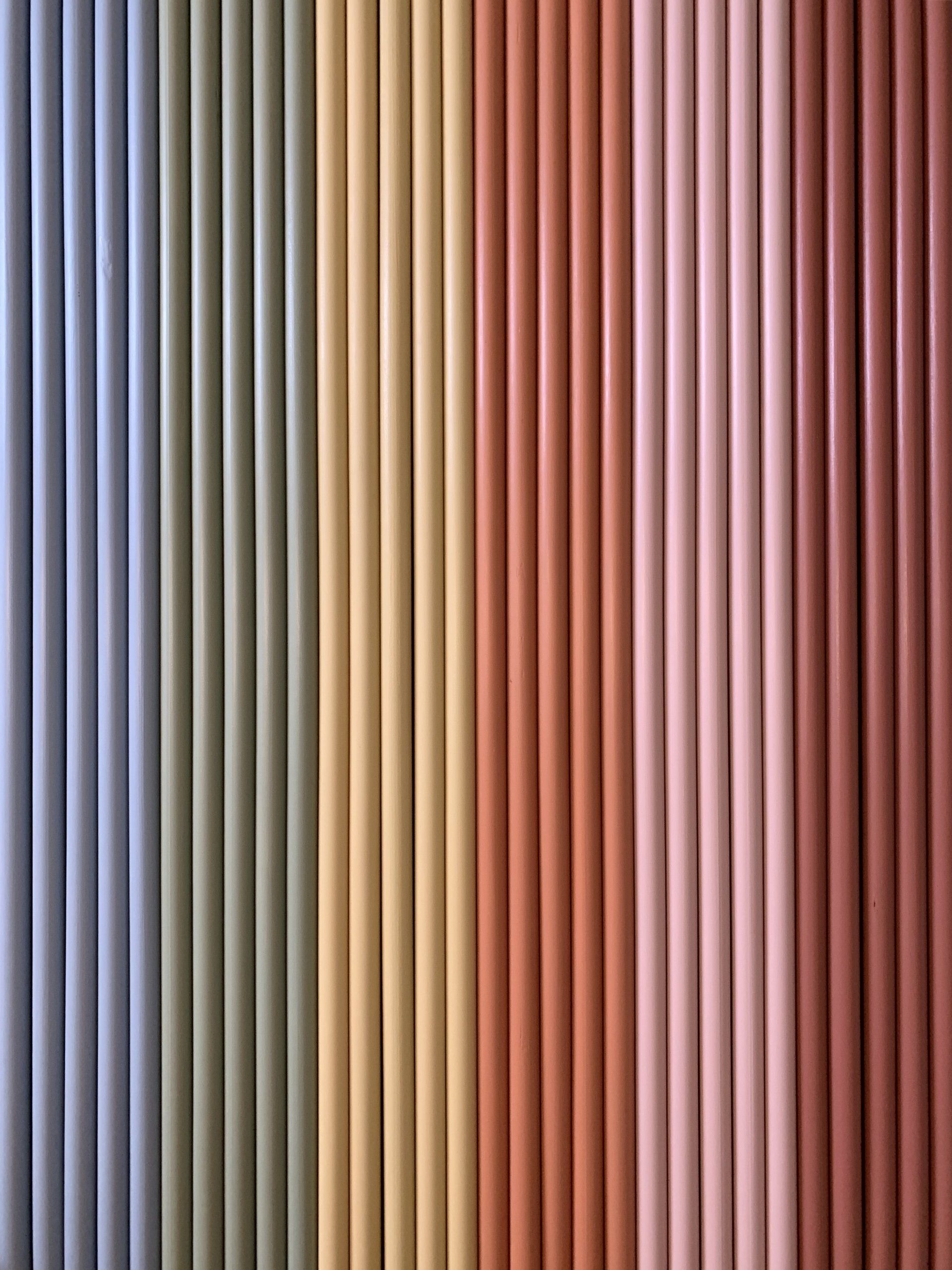 coloured dowels spray painted