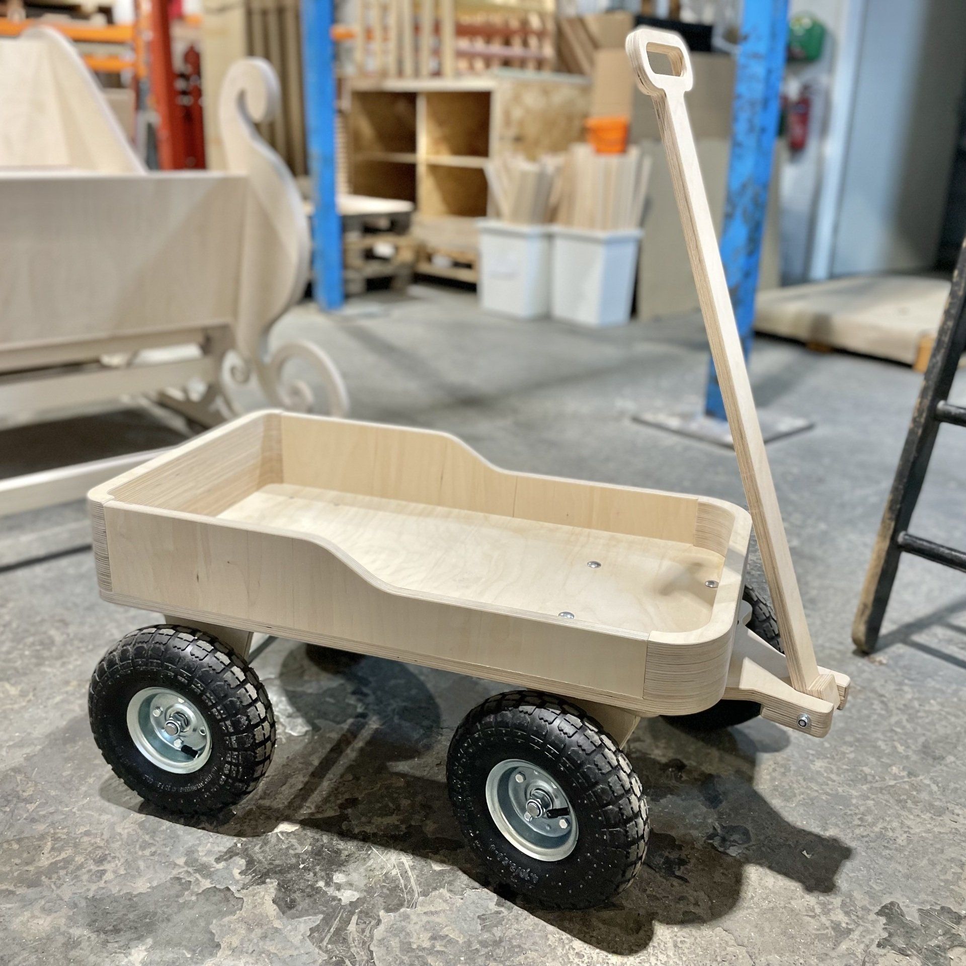 birch ply kids toy cart trolley