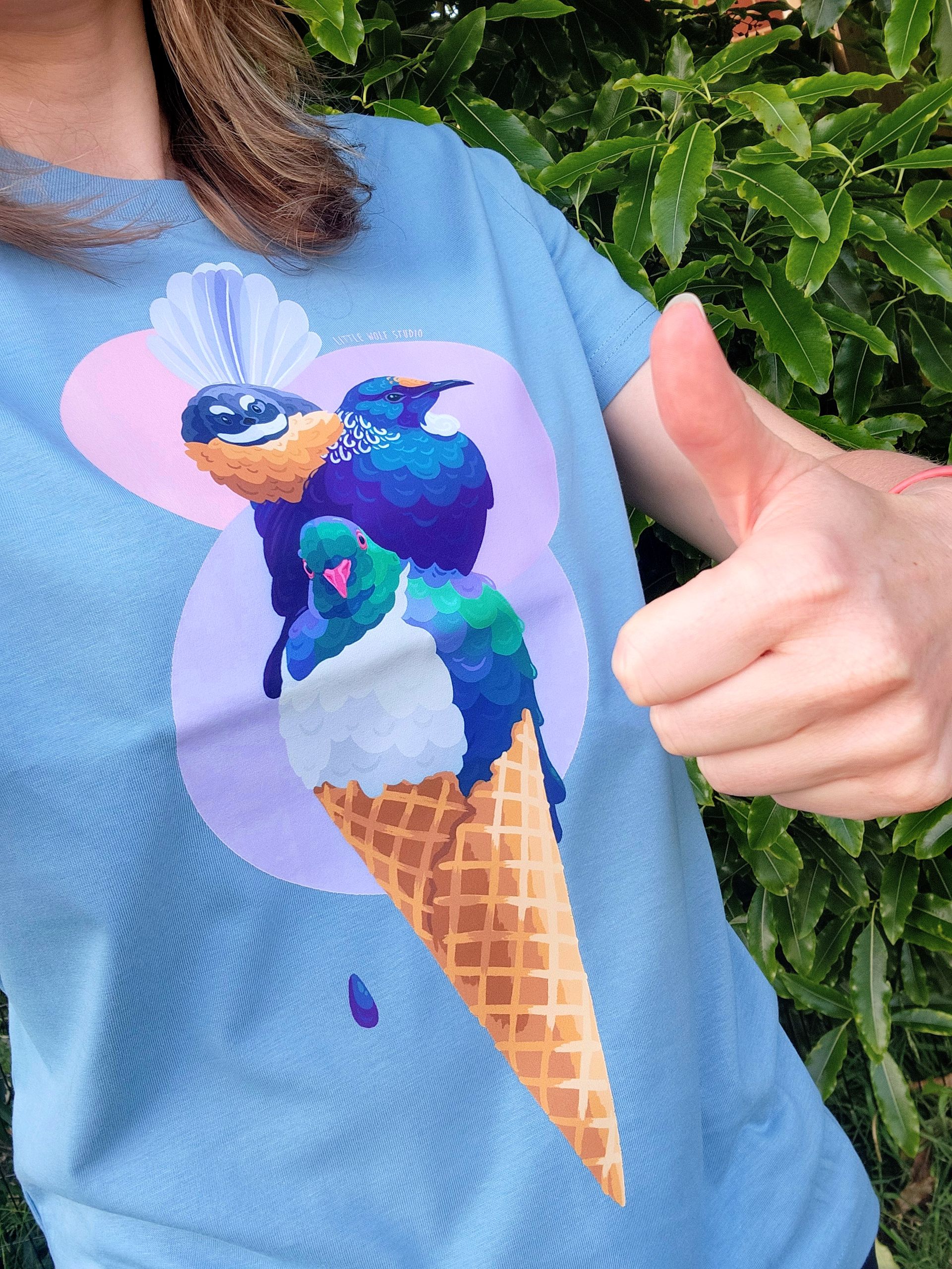 Women's NZ Native Bird Ice Cream T-Shirt