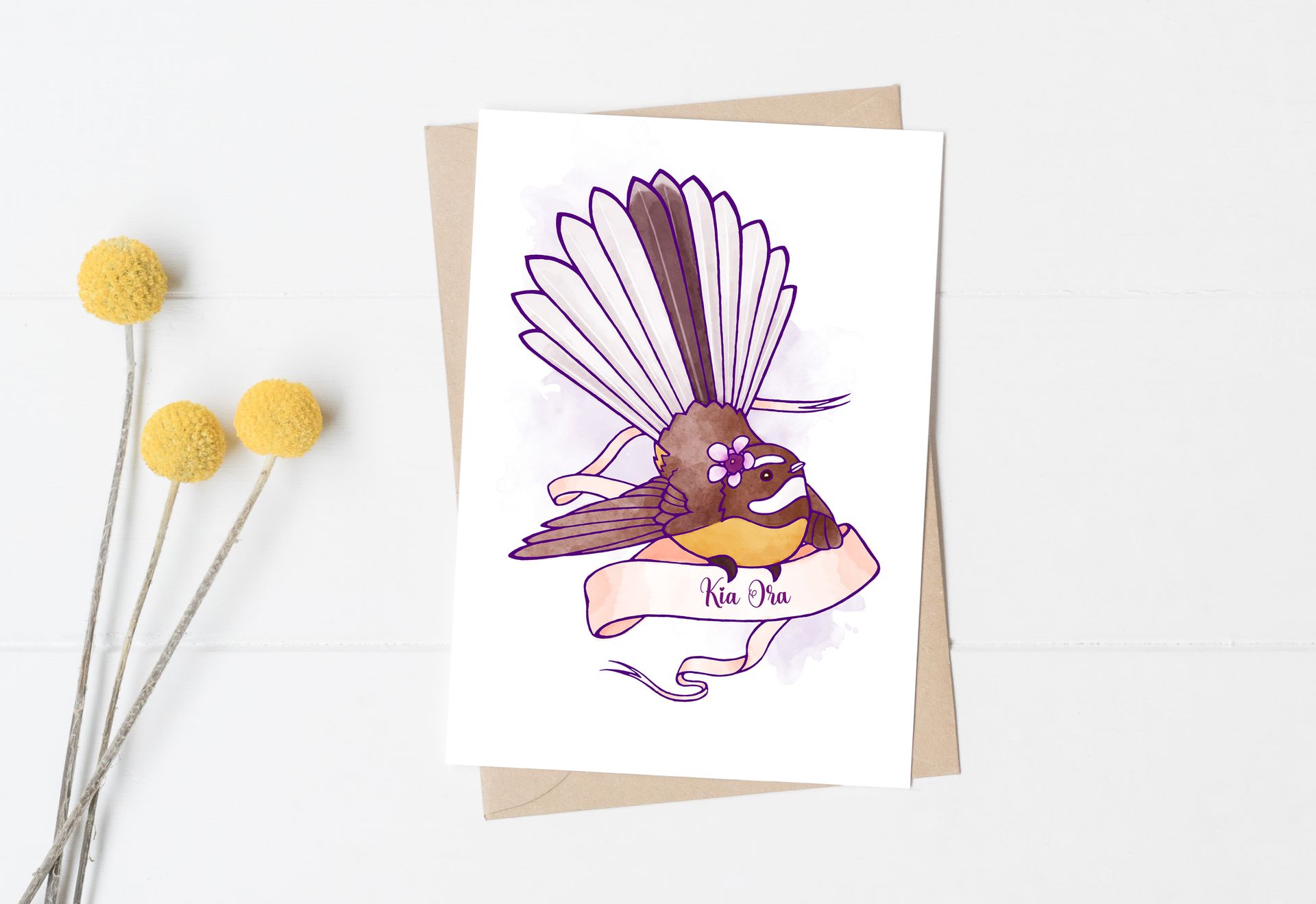 Watercolour Fantail Greeting Cards