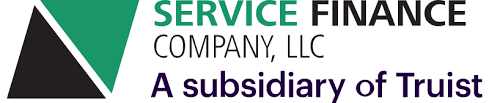 Service Finance Company, LLC logo, a subsidiary of Truist. Green and black geometric design.