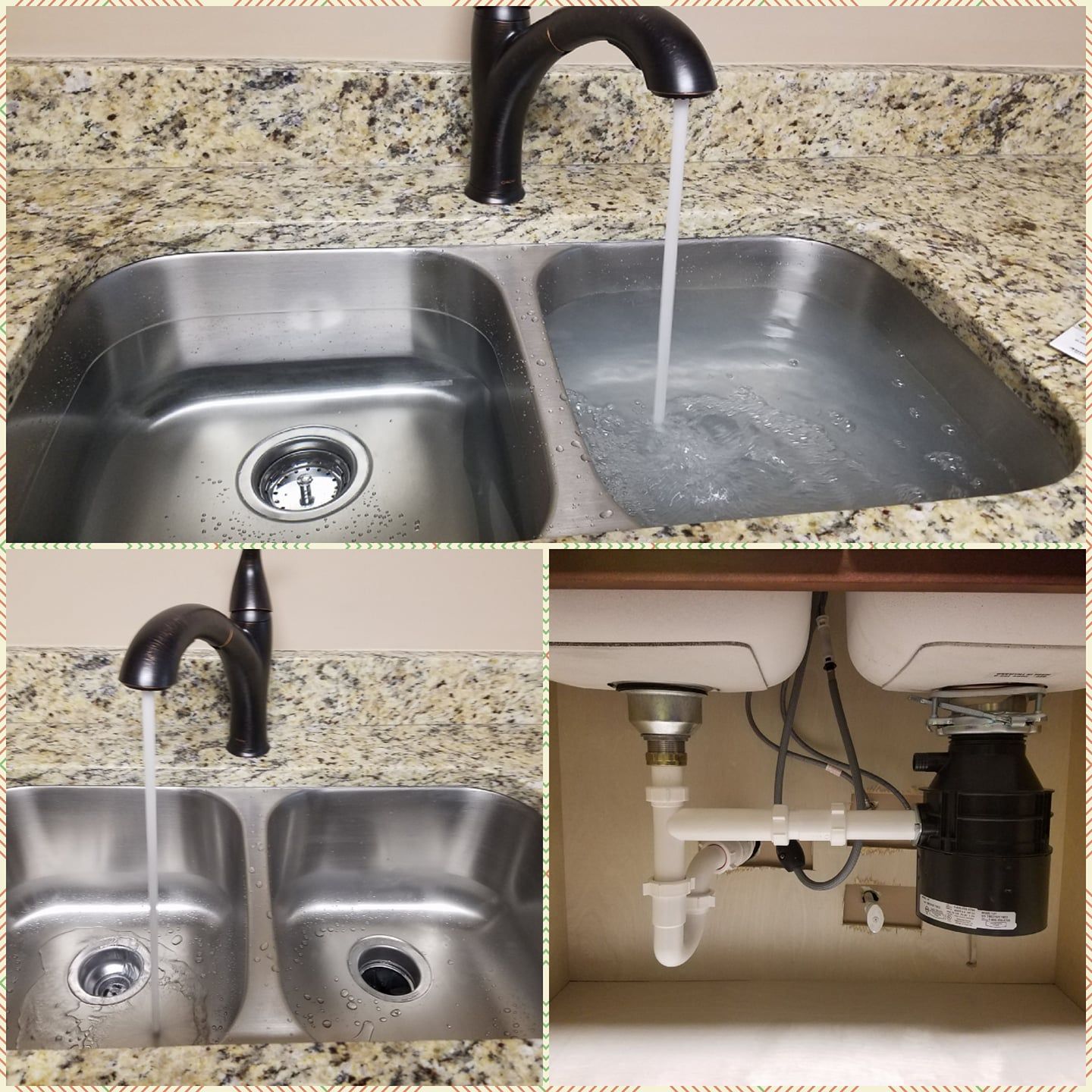 A kitchen sink with water running out of it