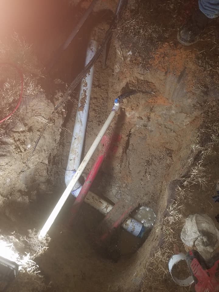 A person is digging a hole in the ground with a shovel.