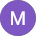 Purple circle with a white “M” initial