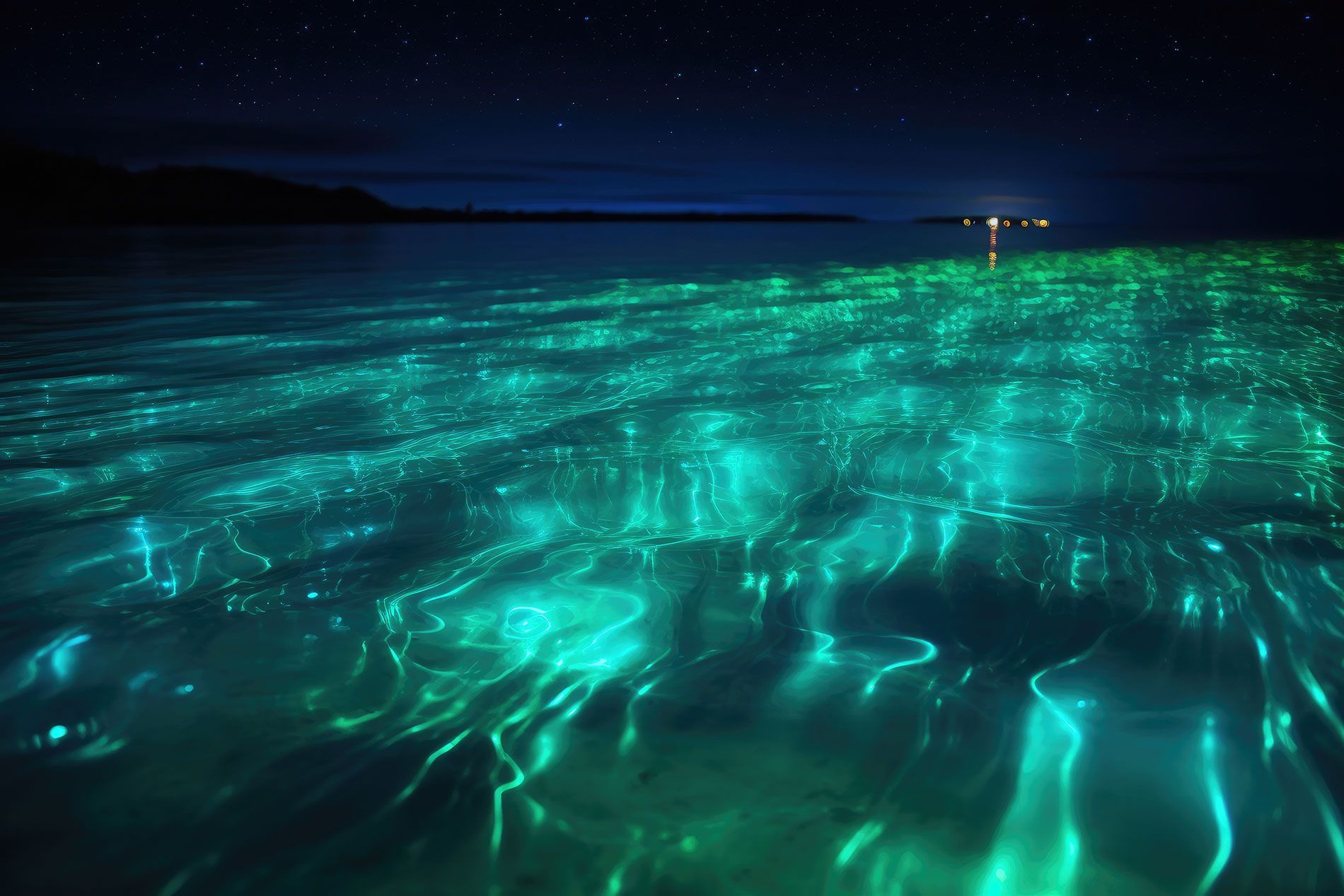 Deep Sea Fish with Bioluminescent Lights