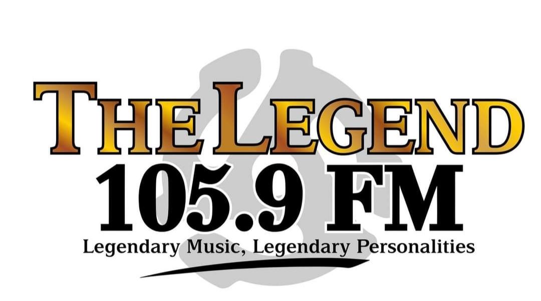 The logo for the legend 105.9 fm legendary music legendary personalities