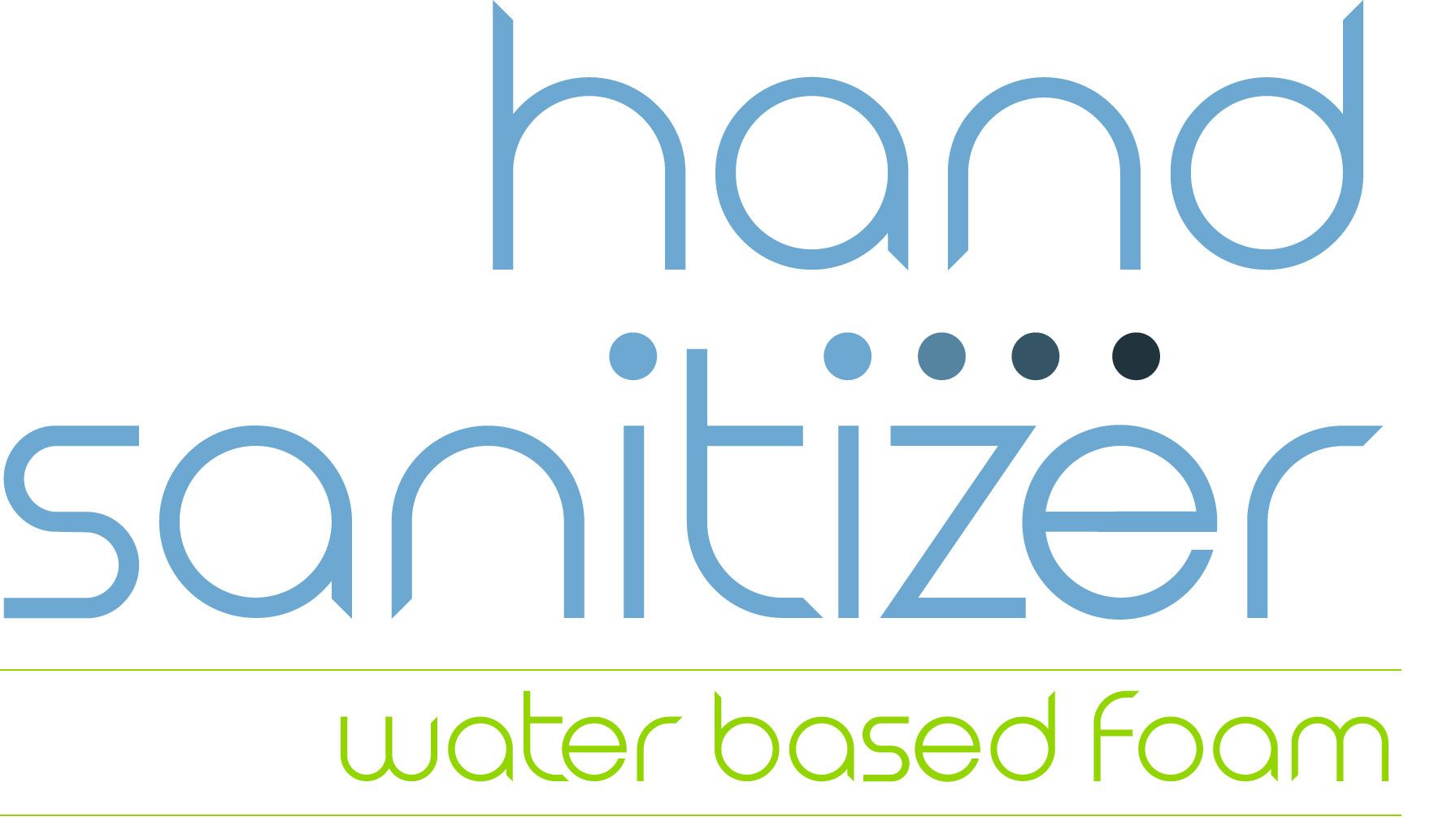 A logo for a hand sanitizer that is water based foam.