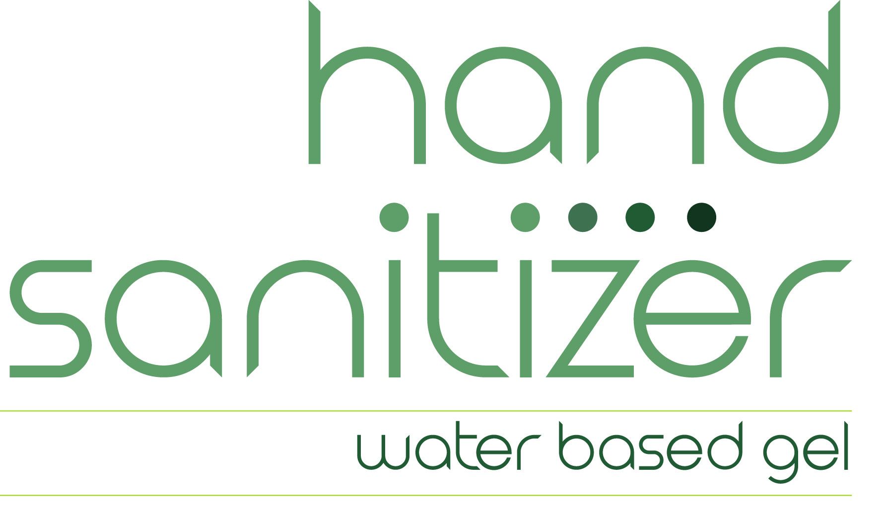 A logo for a hand sanitizer water based gel.