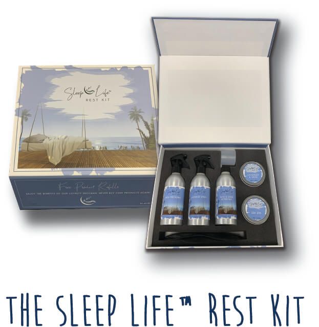 A box that says the sleep life rest kit on it