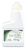 A bottle of hand sanitizer on a white background.