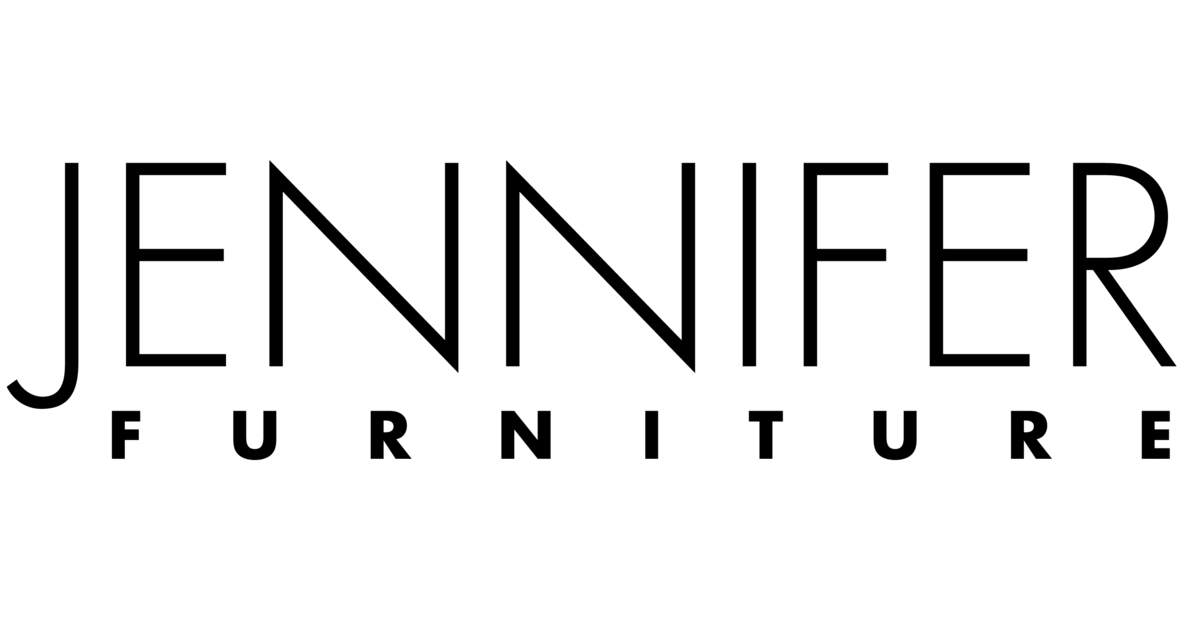 The jennifer furniture logo is black and white on a white background.