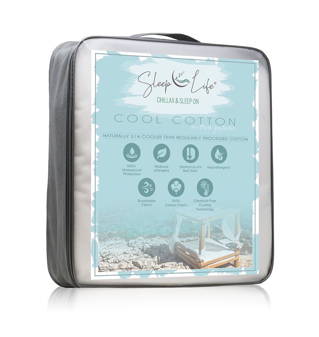 A close up of a cool cotton mattress protector