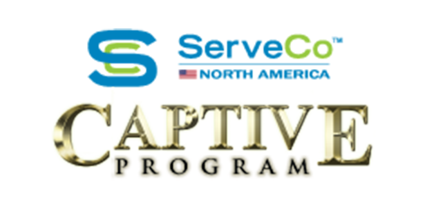 A logo for serveco north america and captive program