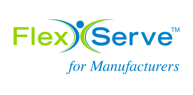 Flex serve for manufacturers logo on a white background