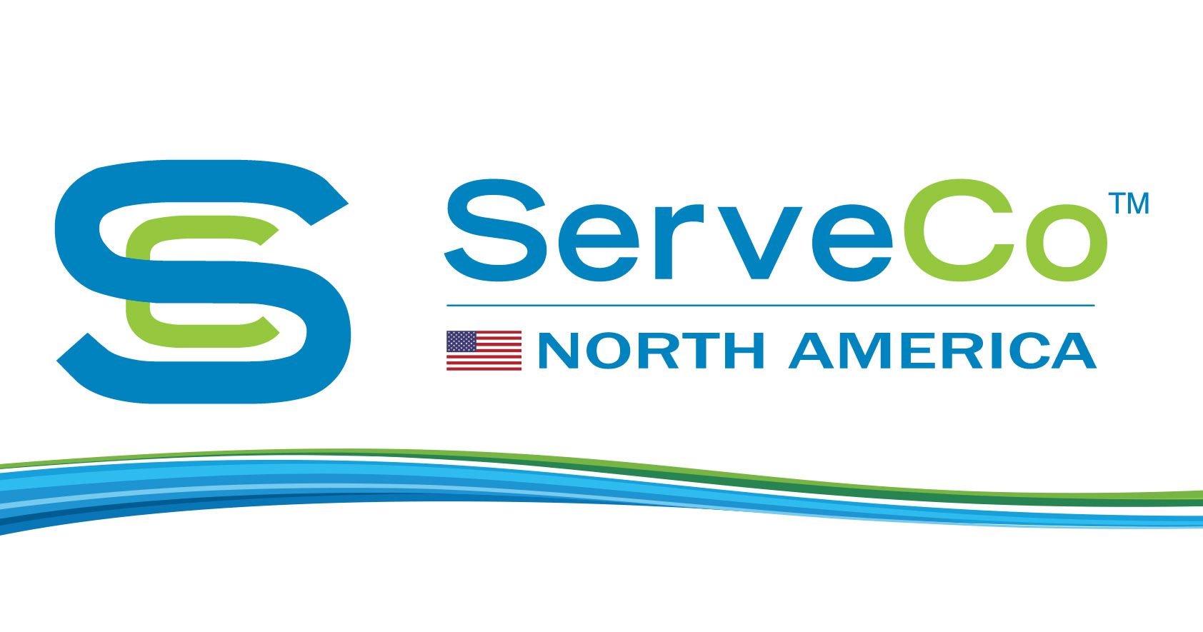 A logo for a company called serveco north america