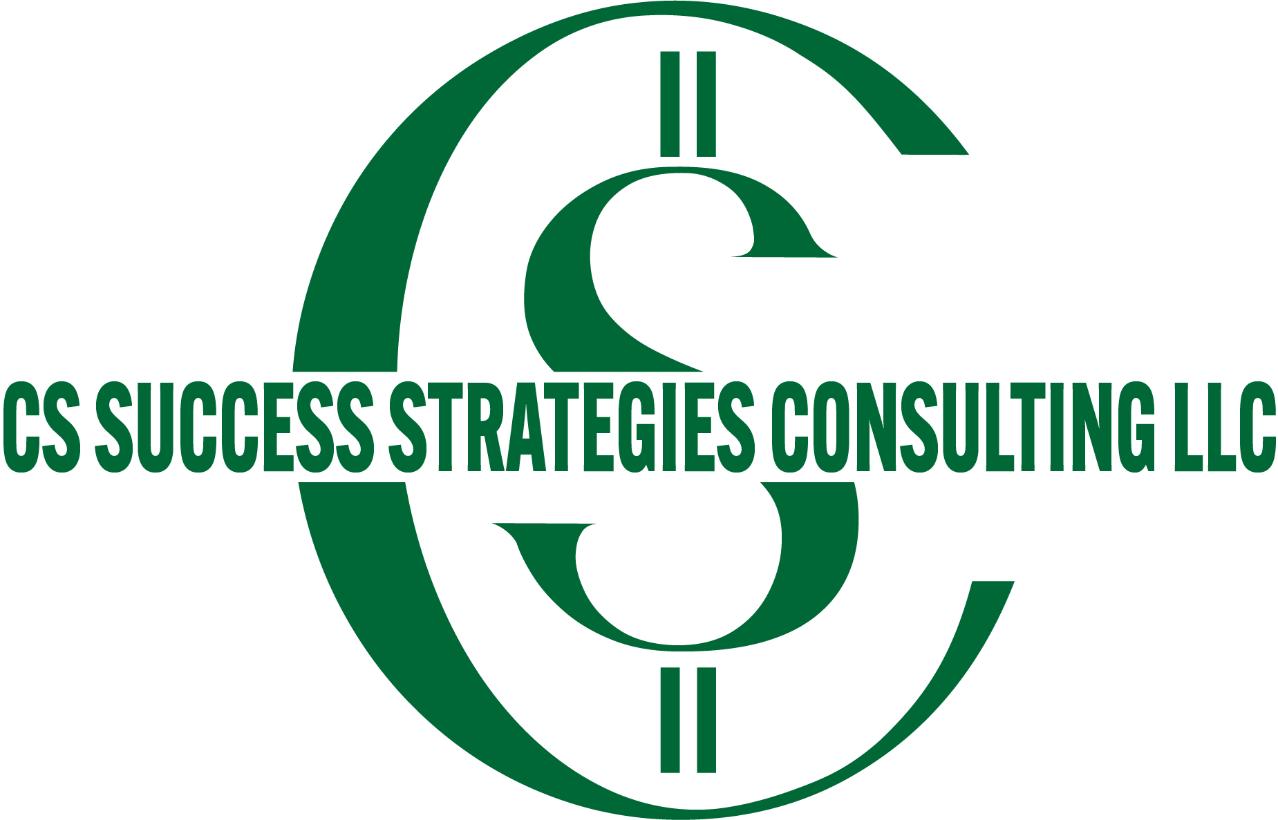 A green and white logo for success strategies consulting llc