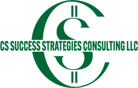 A green and white logo for success strategies consulting llc