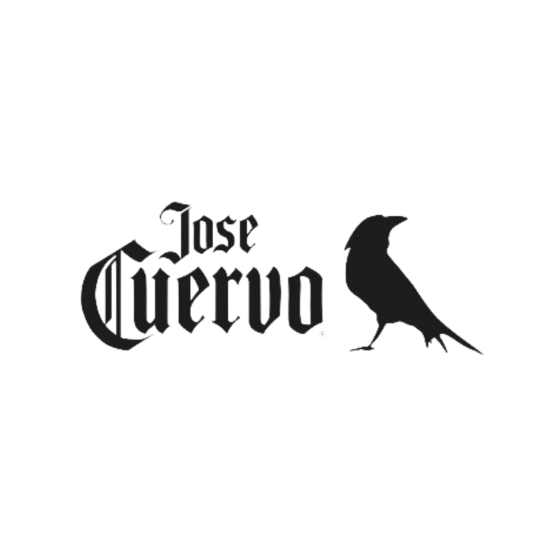 A jose cuervo logo with a black bird on a white background.