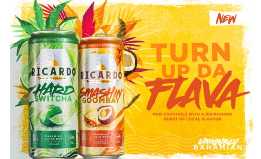 Two cans of ricardo hard switcha and smashin goombay are sitting next to each other on a table.