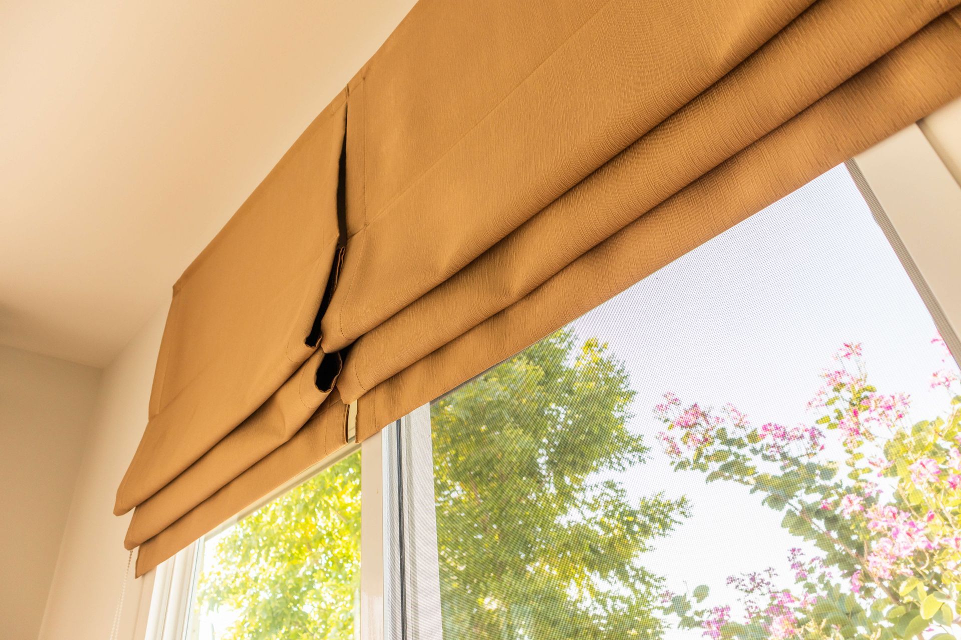 Dark Yellow Roman Blinds