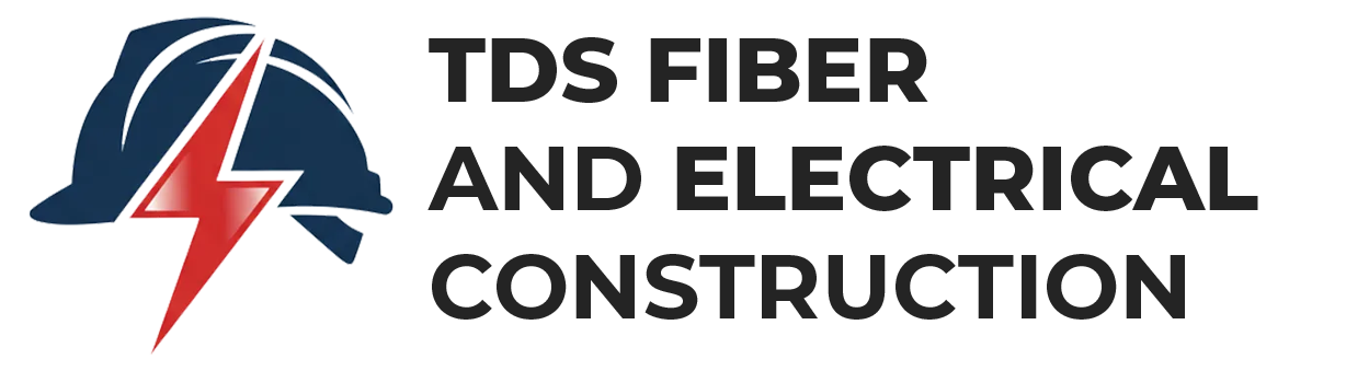 Logo of TDS Fiber and Electrical Construction: a hard hat with a lightning bolt.