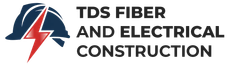 Logo of TDS Fiber and Electrical Construction: a hard hat with a lightning bolt.