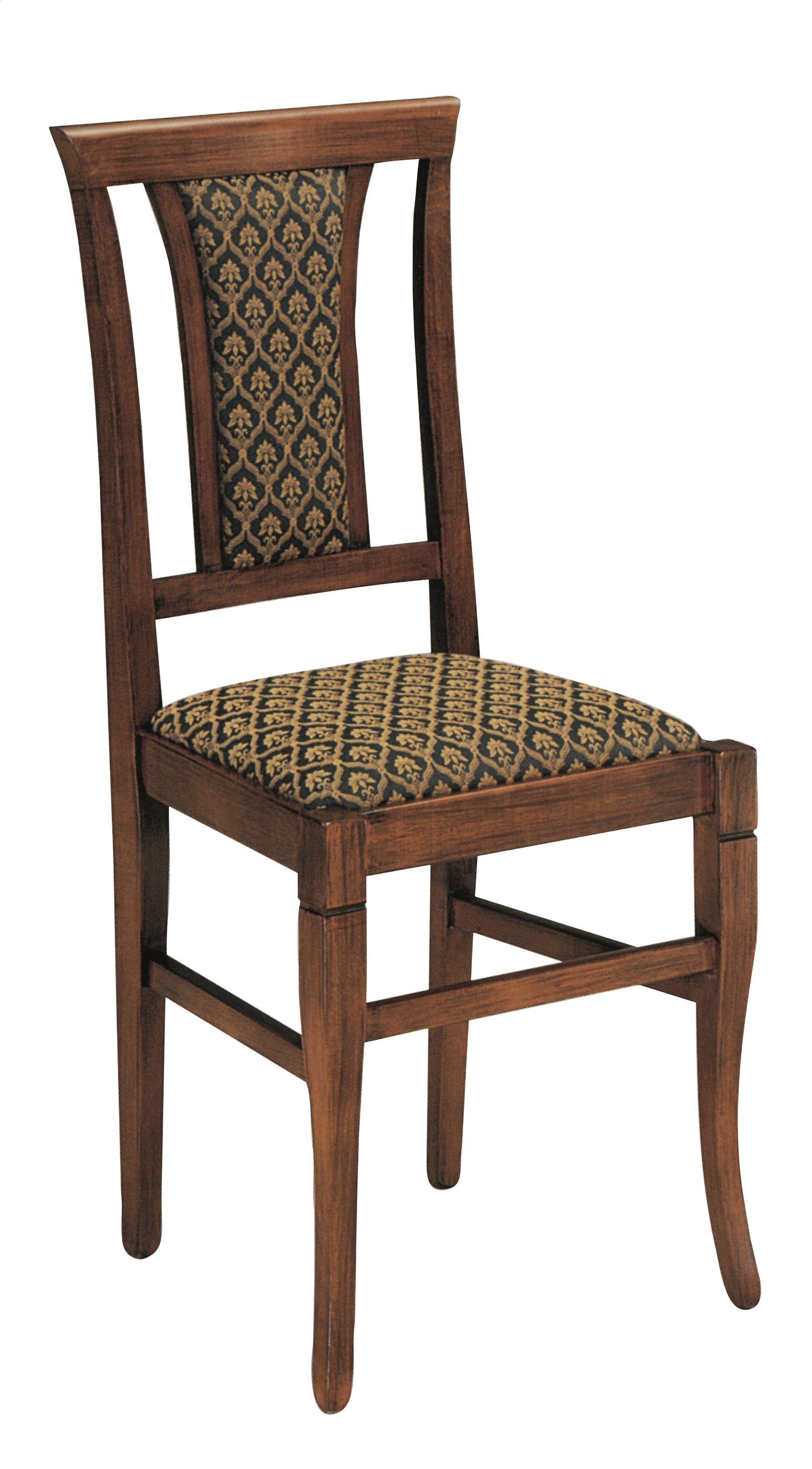 sedia in legno con velluto decorato