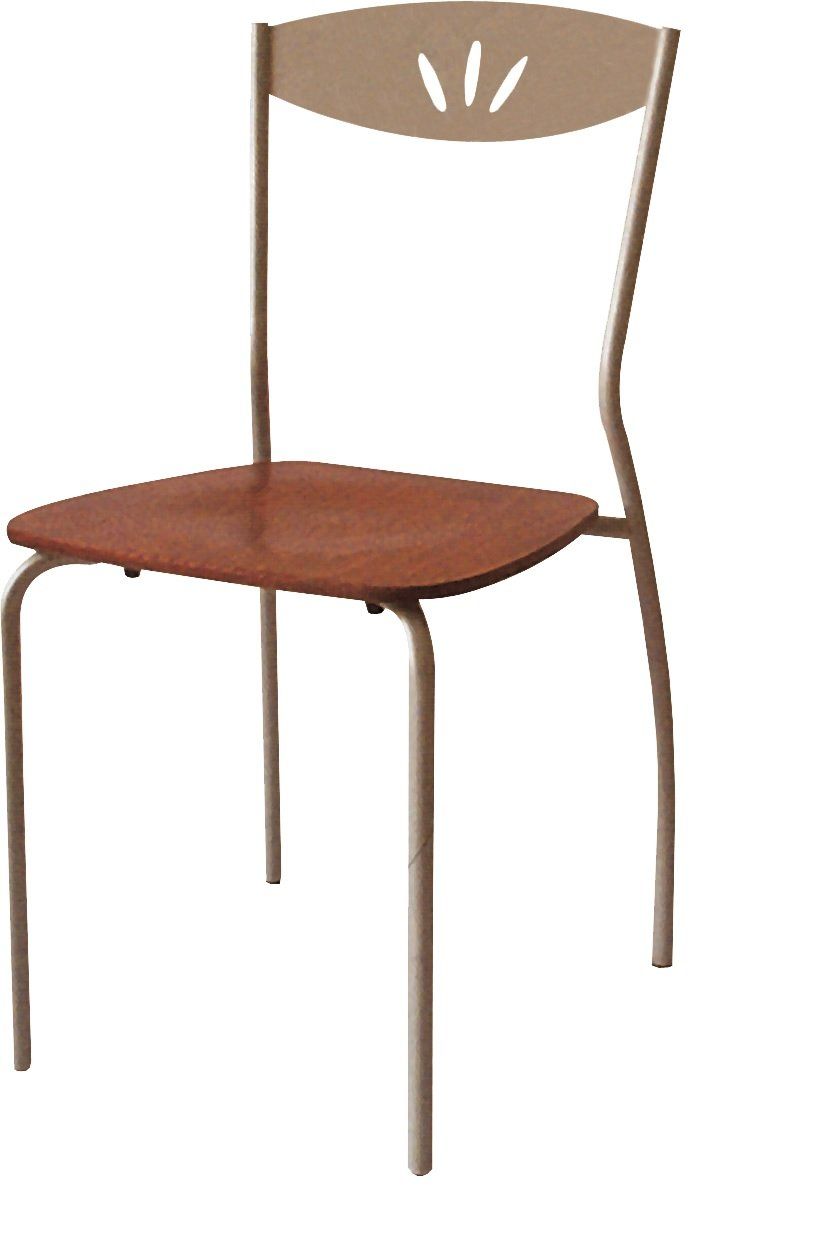 sedia in legno con schienale decorato