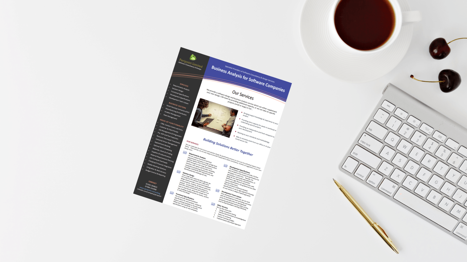 Brochure of our Services for Software Design and Business Analysis