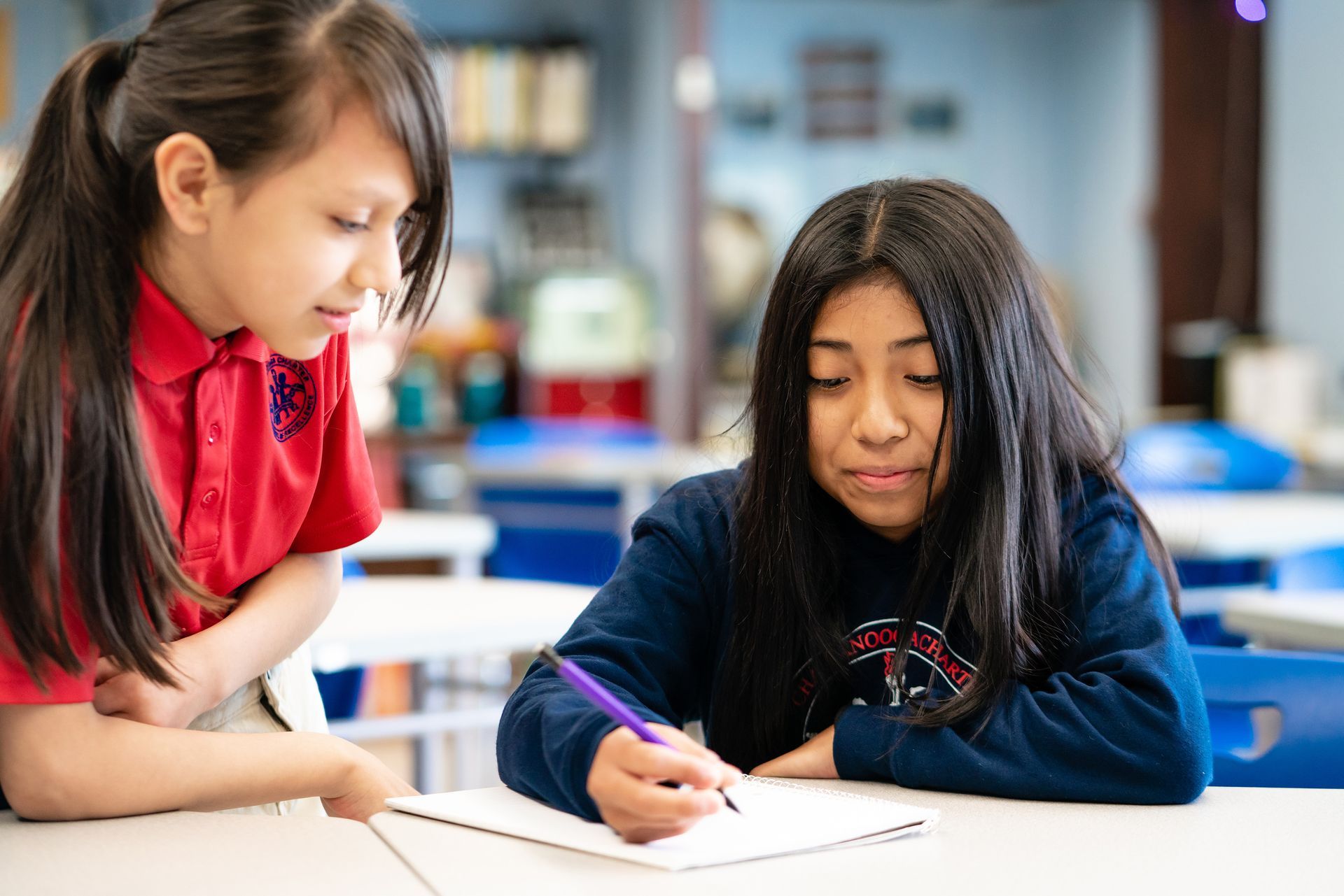 Chattanooga Charter School of Excellence image of two girls studying together