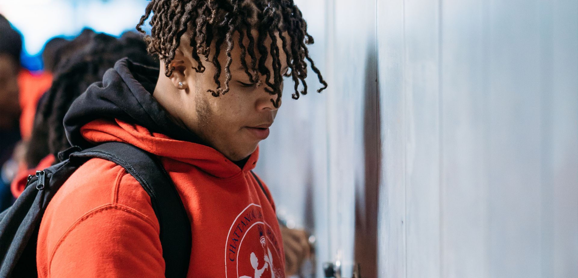 Chattanooga Charter School of Excellence image of student at lockers