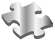 A puzzle piece with a shadow on a white background.