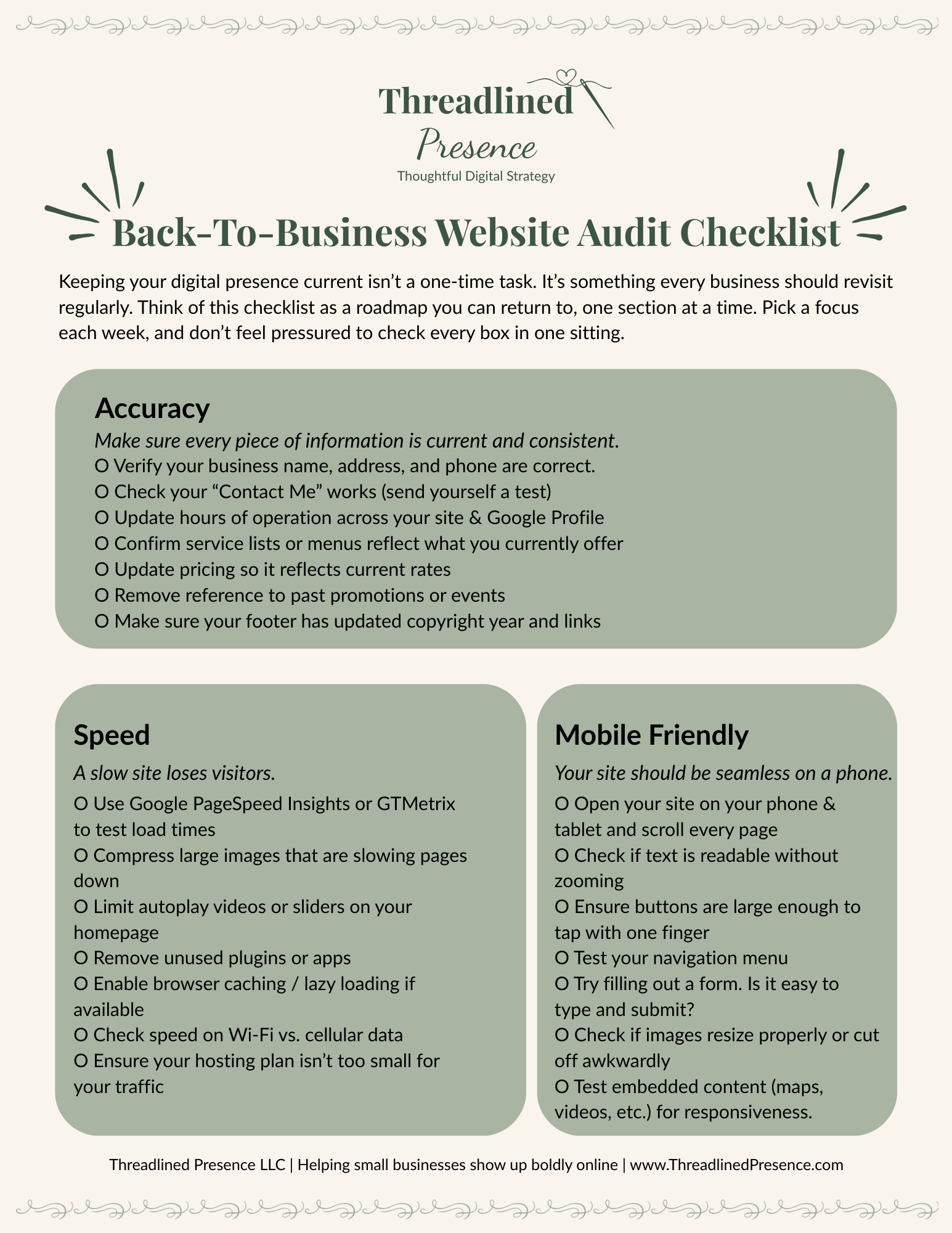 Website Audit Checklist page 2