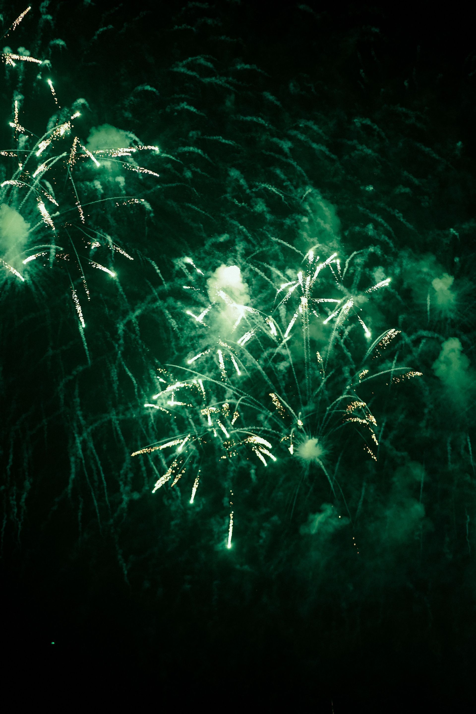 Green Fireworks Celebration