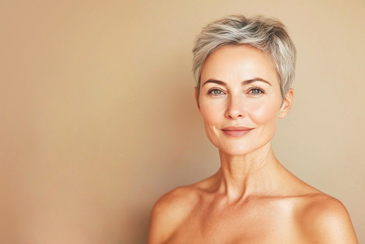 Woman with radiant skin and even tone, representing Brightening Facial with AHA and Red LED Light Therapy in Albuquerque.