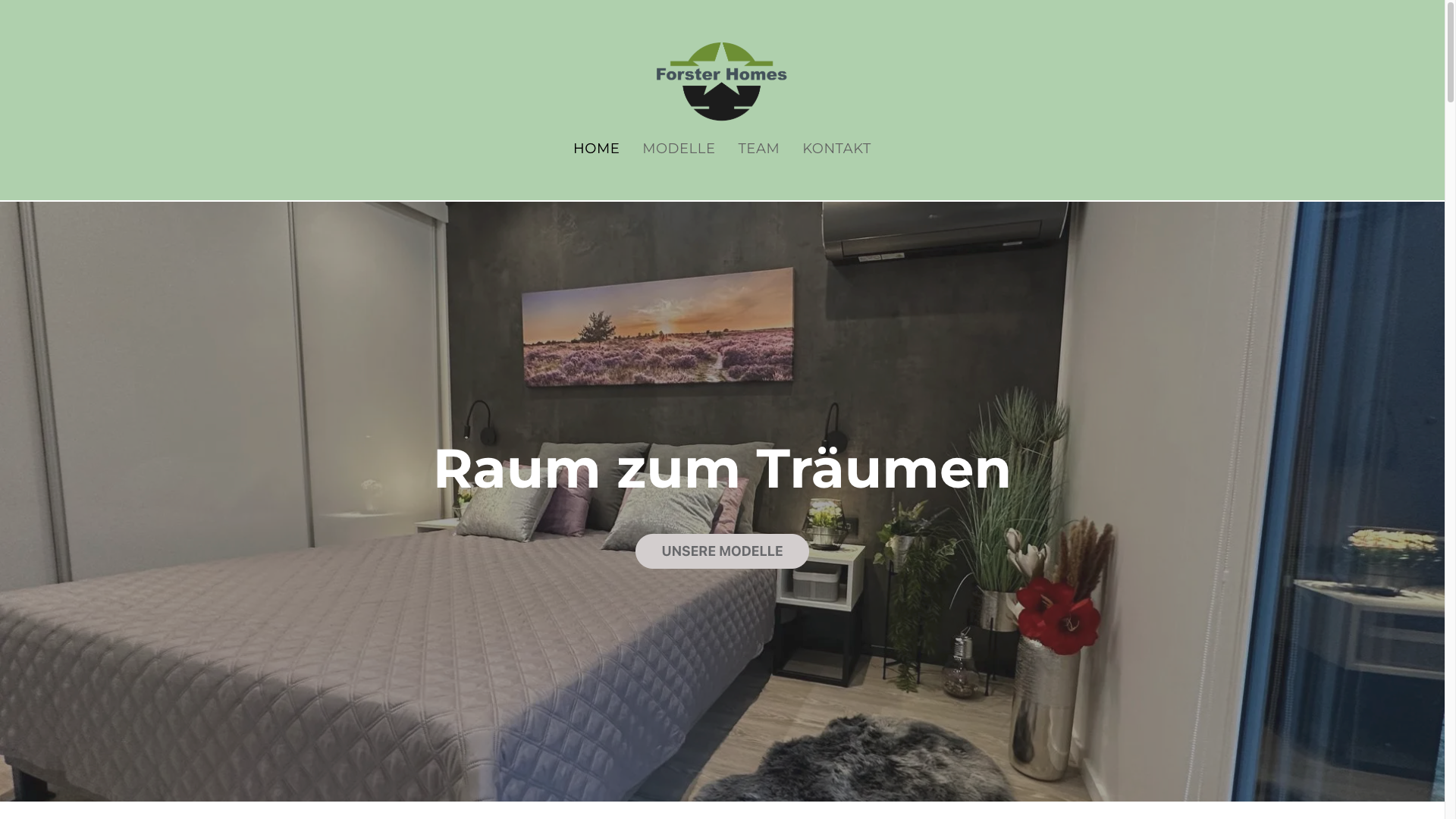 Screenshot der Startseite von Forster Homes.de