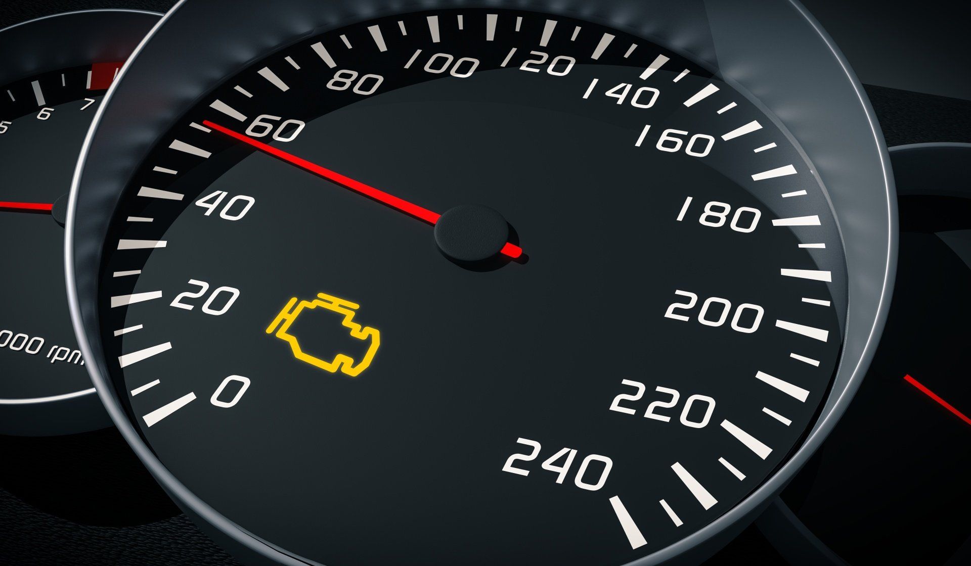 Check engine light on dashboard