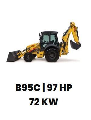 Retroexcavadora New Holland B95C amarilla.
