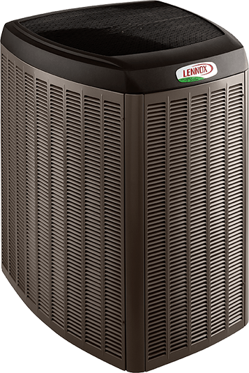 Dark brown Lennox air conditioning unit.