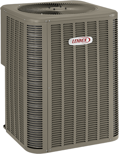 Gray Lennox air conditioner unit.