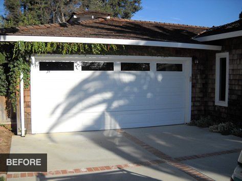 Garage — Before Plain White Garage Door in Sunnyvale, CA