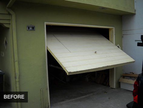 Old — Before Plain Green Garage Door in Sunnyvale, CA