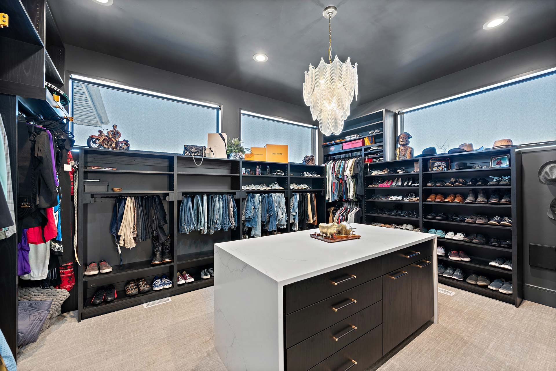 Closet with a Large Island in the Middle