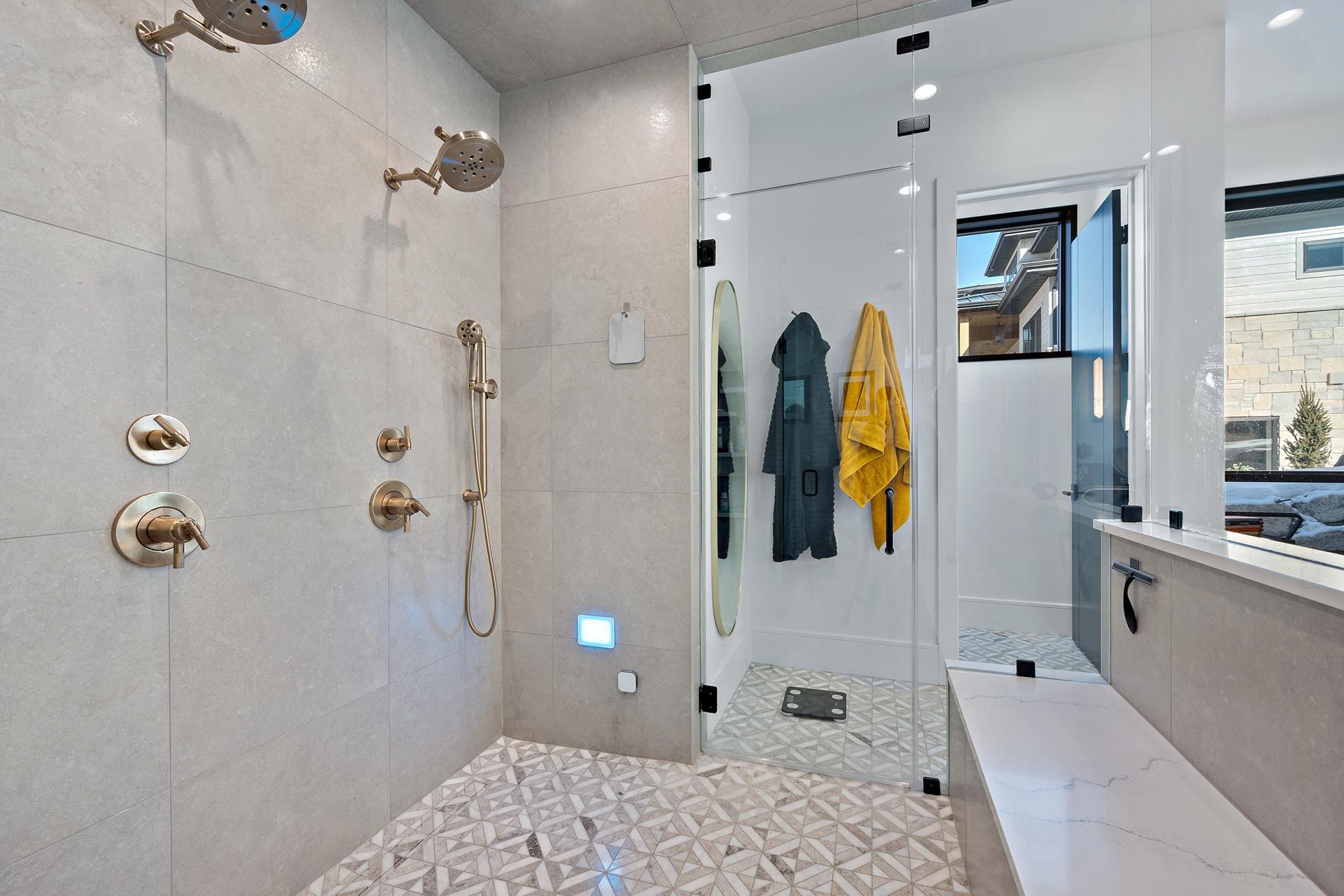 Bathroom with Tile Flooring and Wall