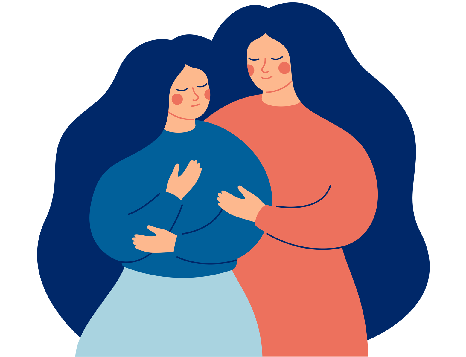 hugging heart illustration