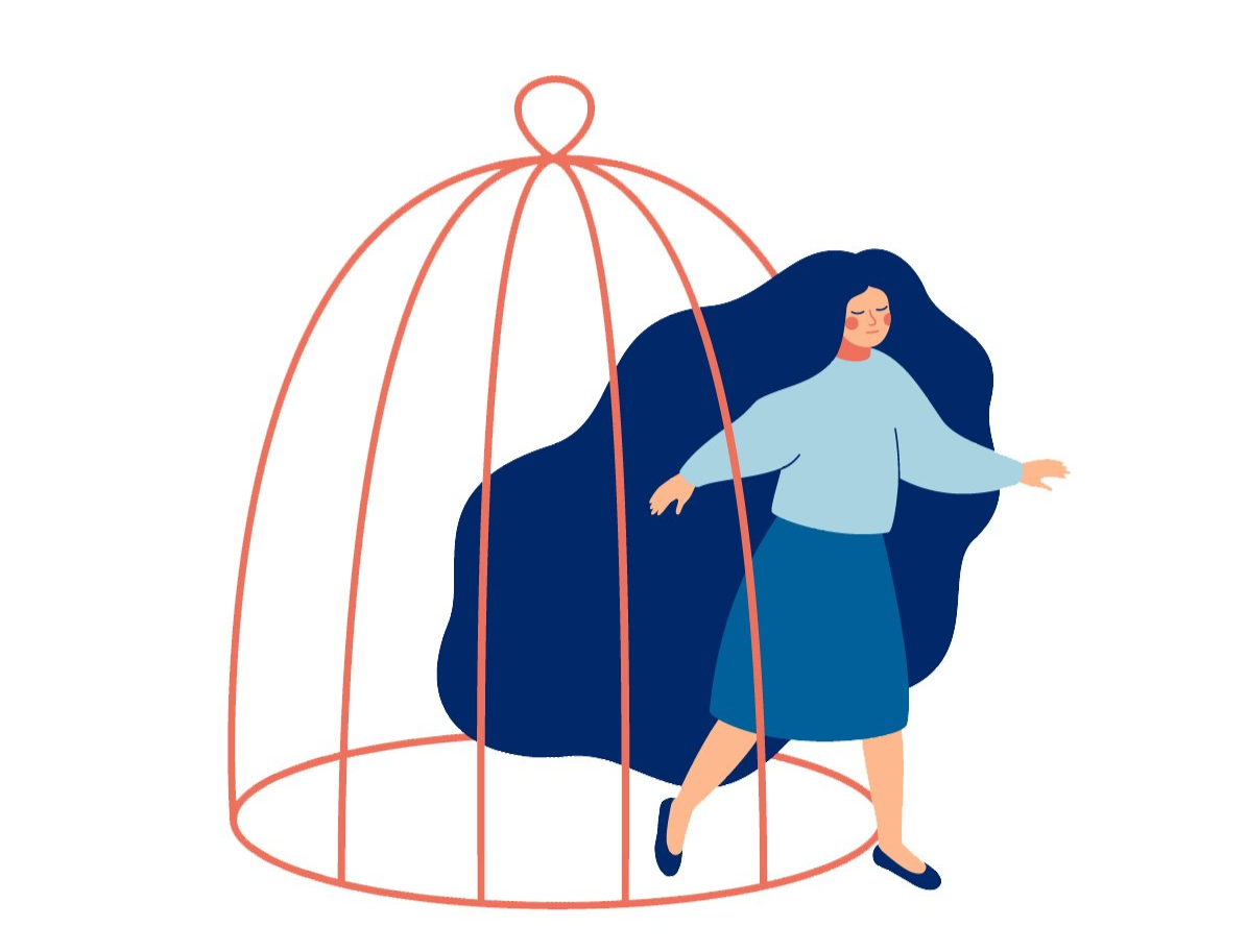 leaving cage illustration