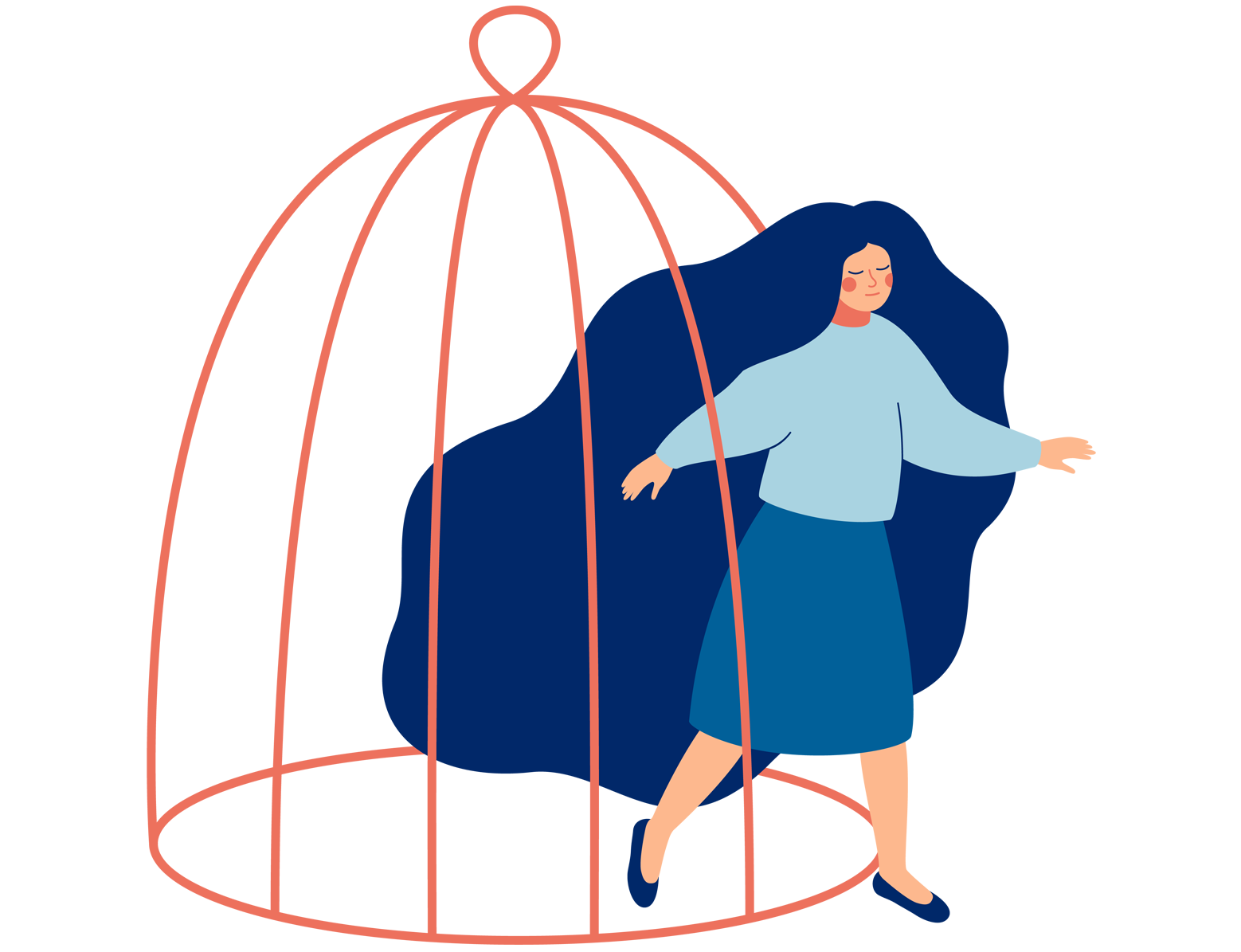 leaving cage illustration