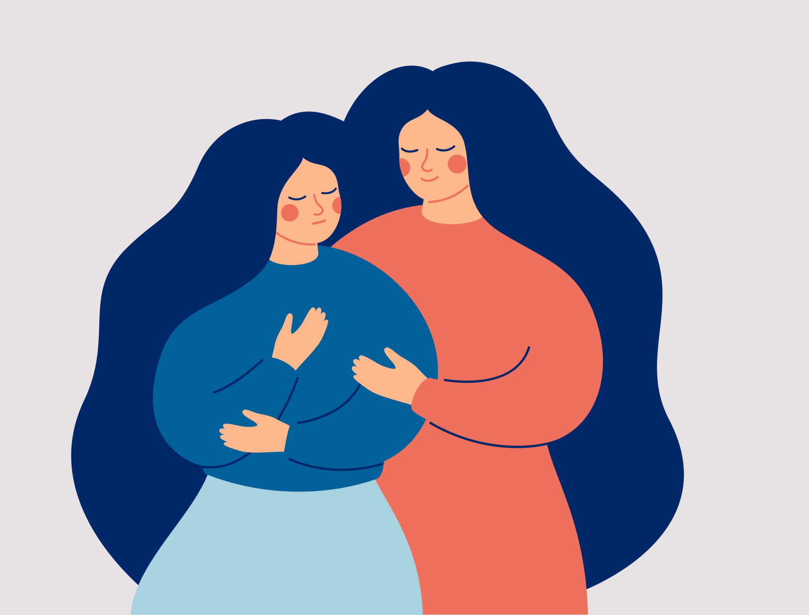 illustration of a woman supporting a woman